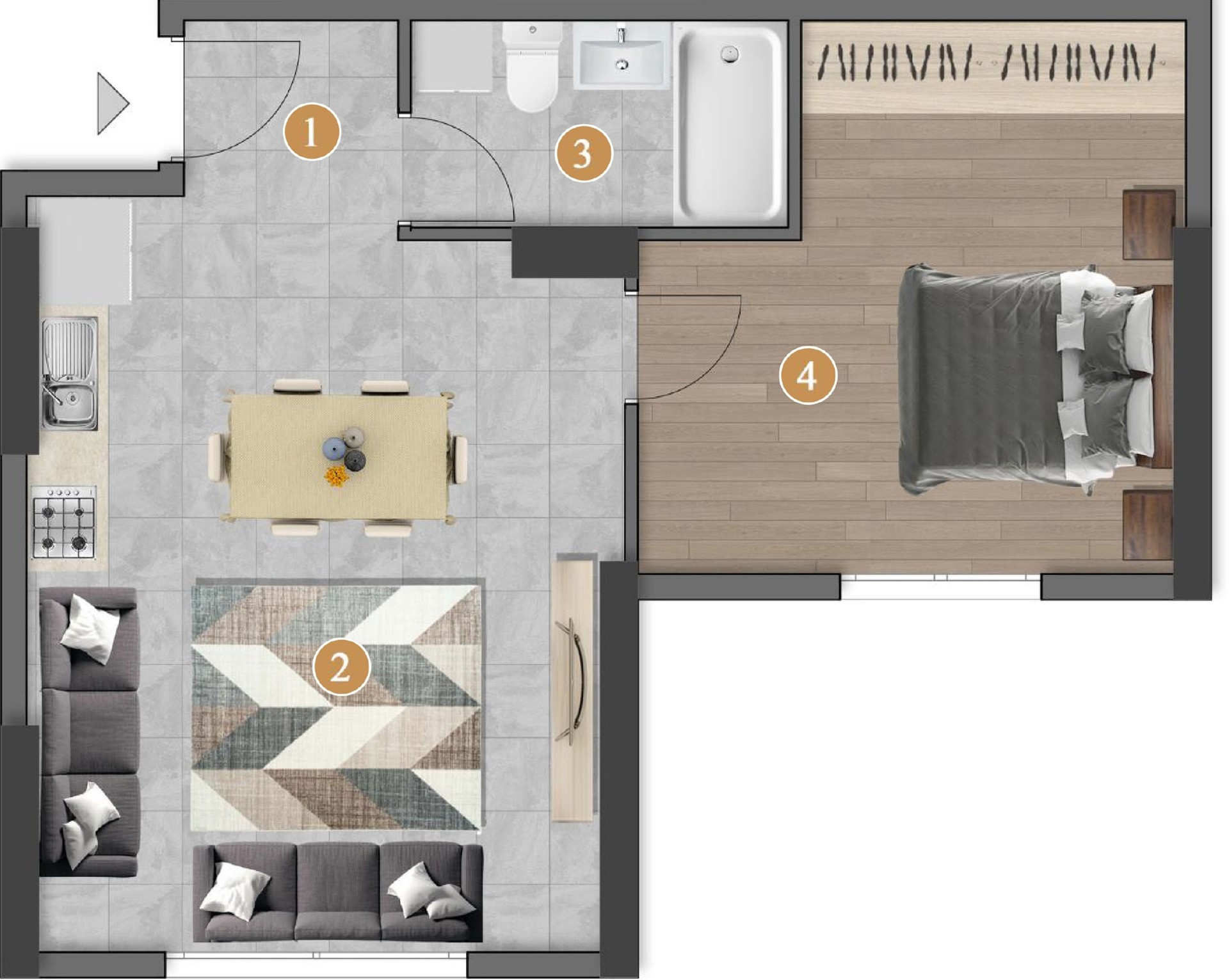 A2 Blok Zemin Kat plan görseli