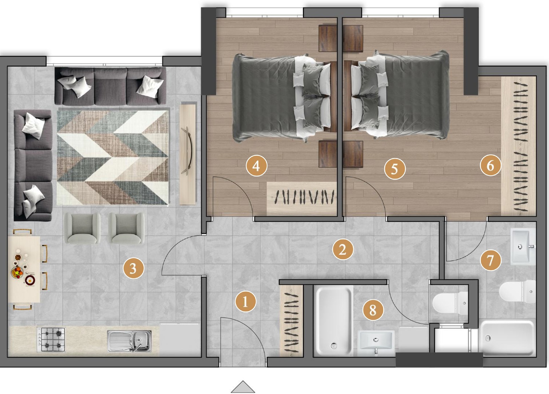 B2 Blok Zemin Kat plan görseli