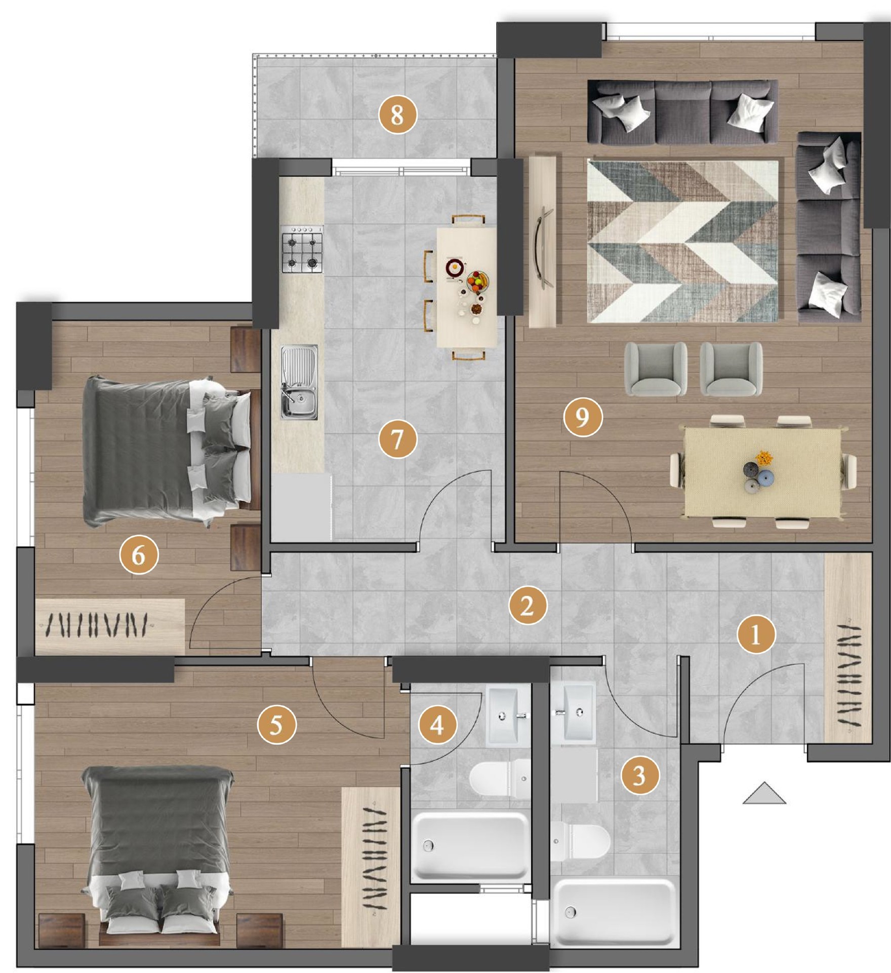 B1 Blok Normal Kat plan görseli