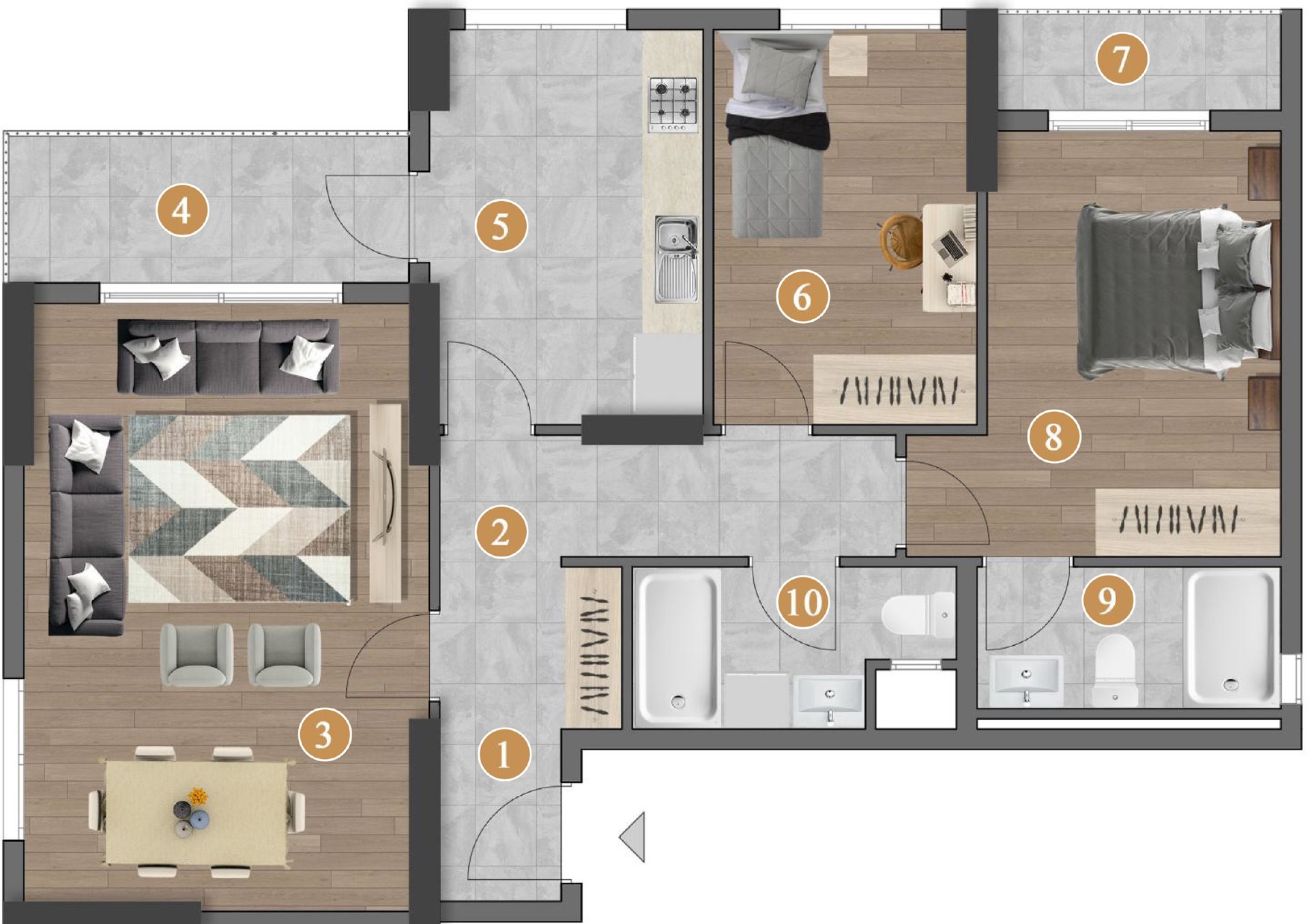 A2 Blok Normal Kat plan görseli