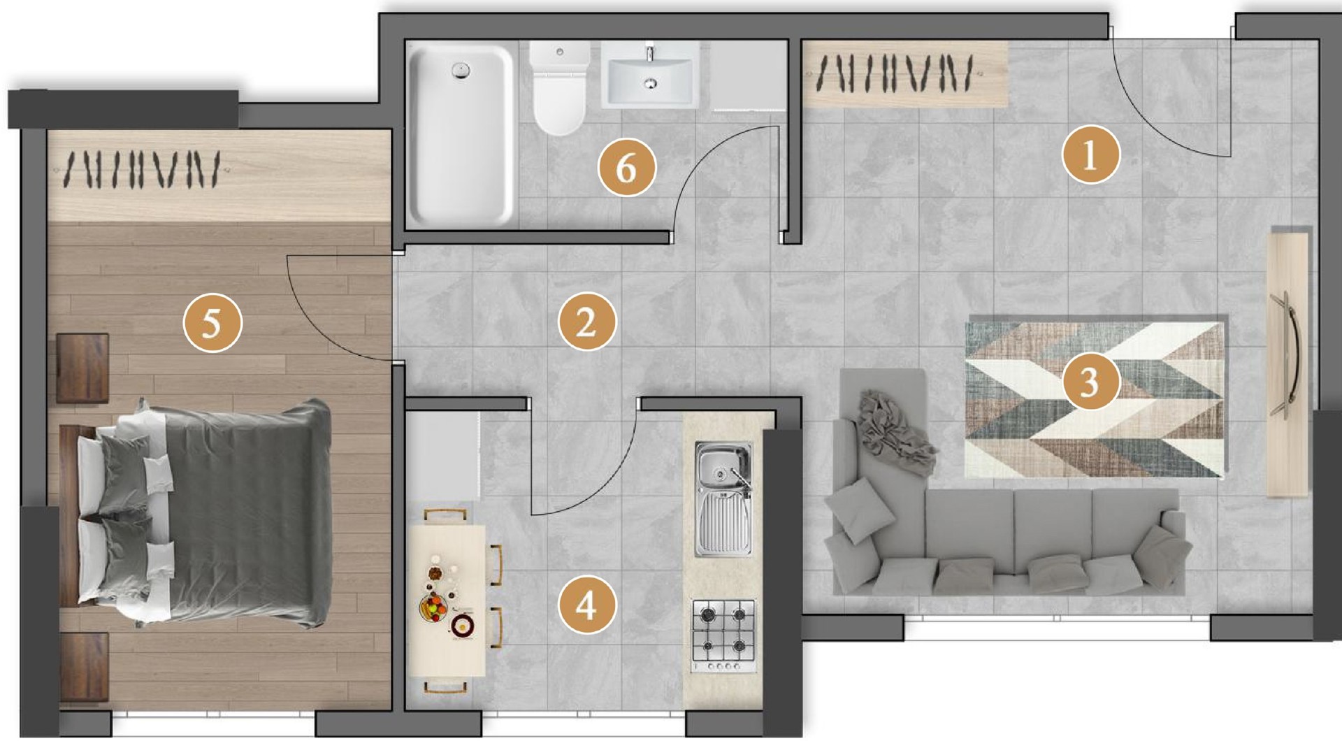 A1 Blok Zemin Kat plan görseli