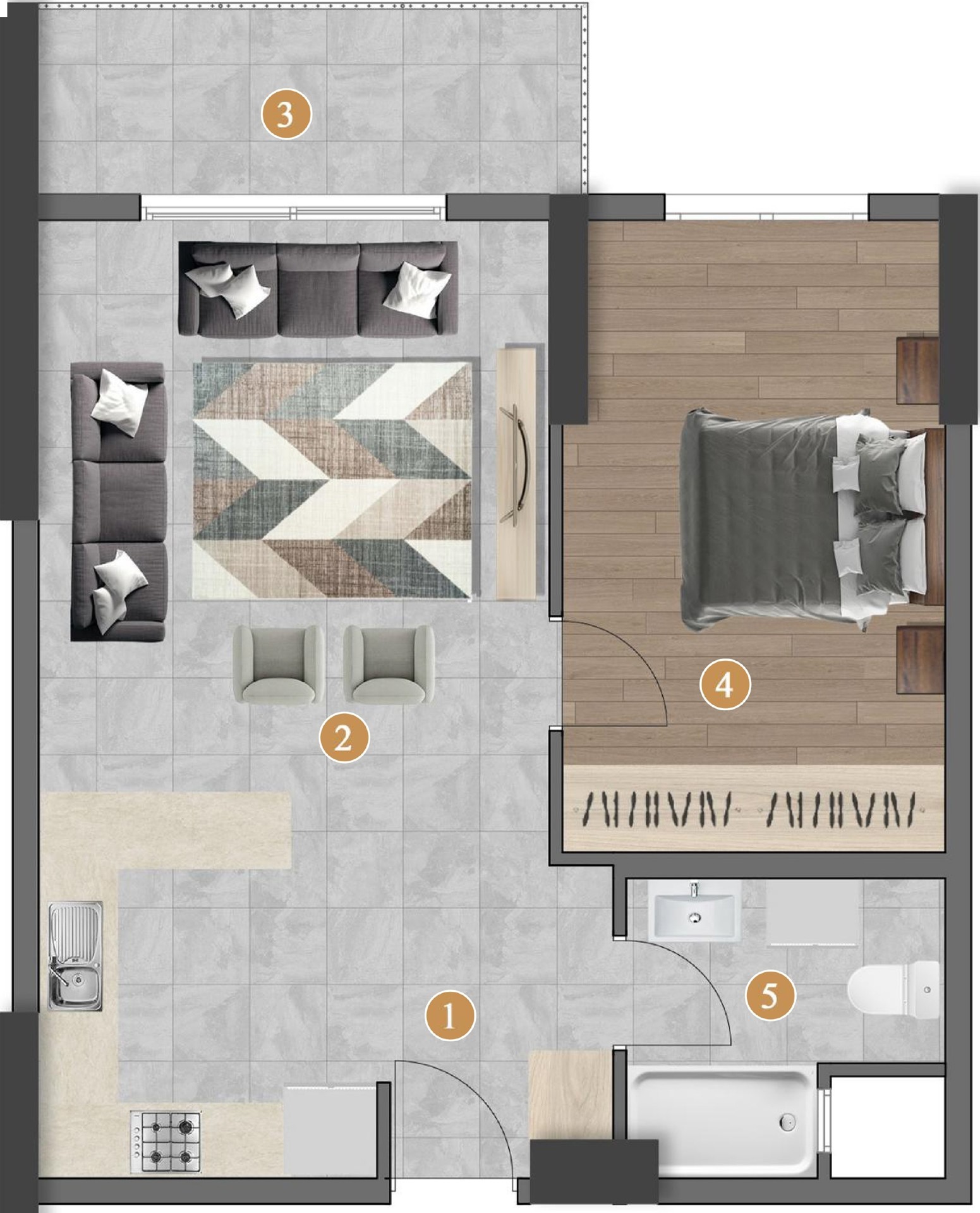 A1 Blok Normal Kat plan görseli