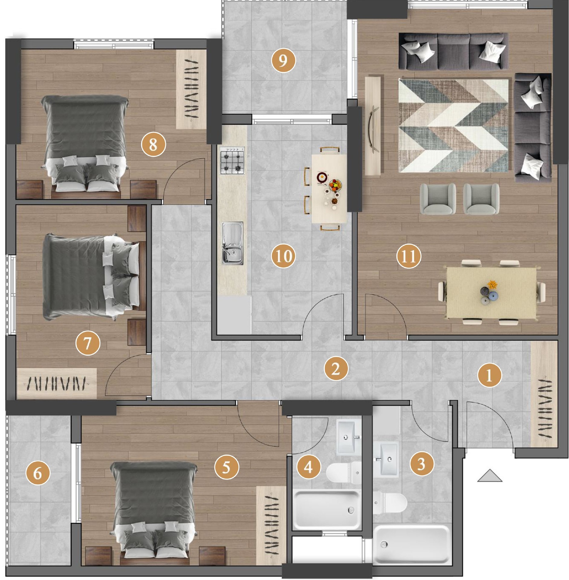 B2 Blok Normal Kat plan görseli