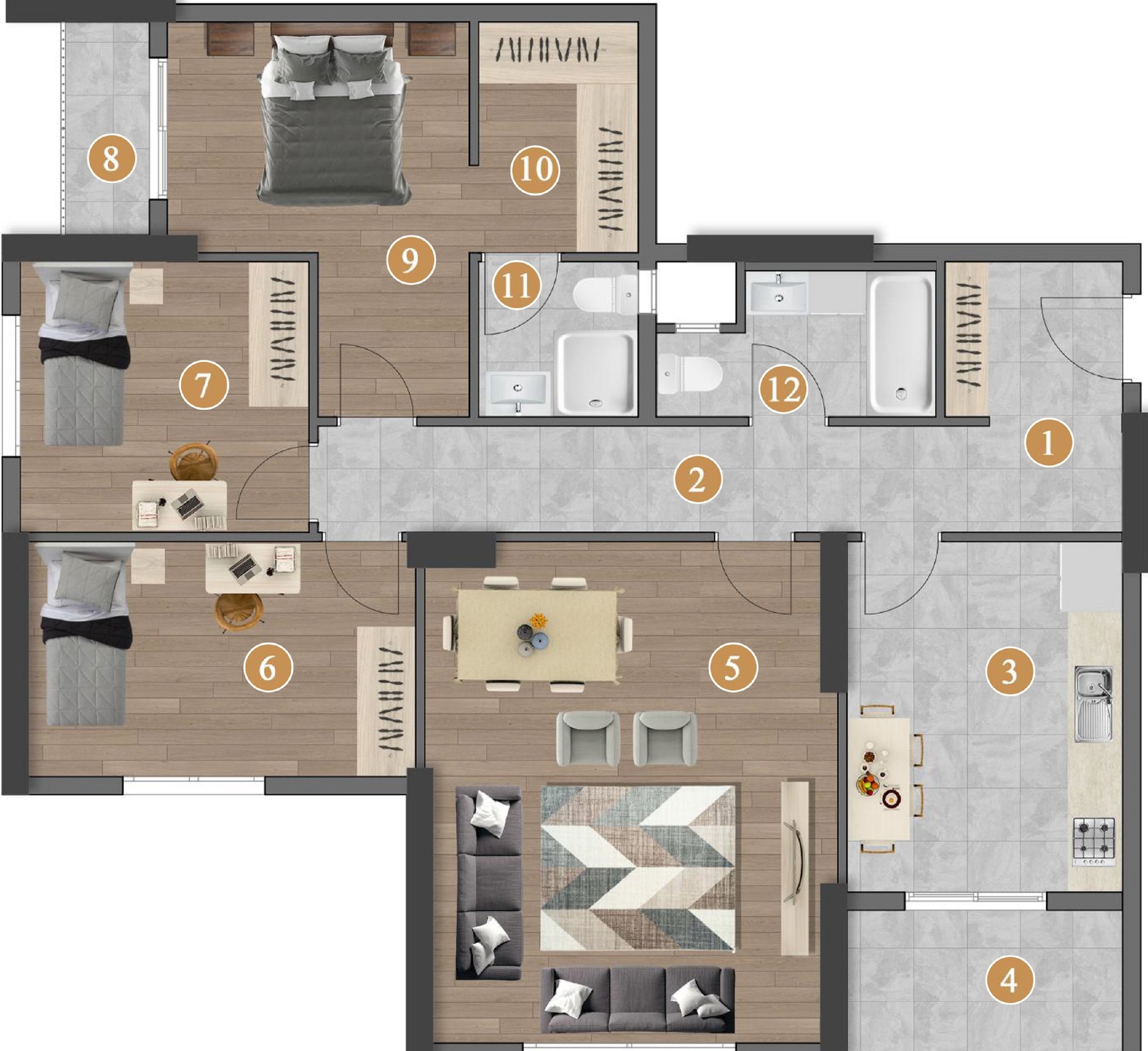 A2 Blok Normal Kat plan görseli