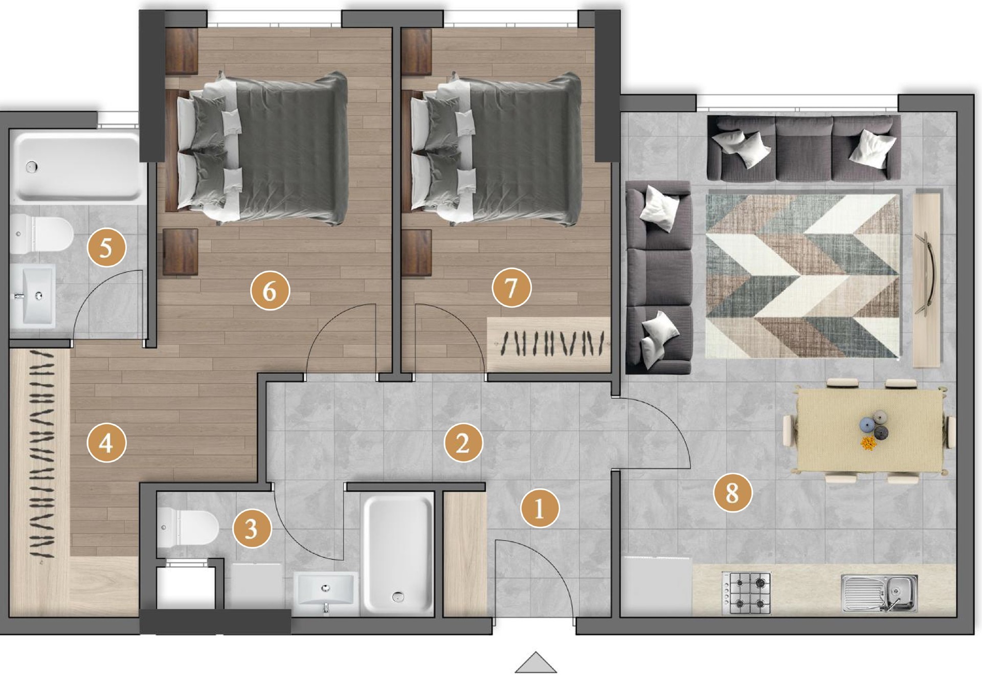 B1 Blok Zemin Kat plan görseli