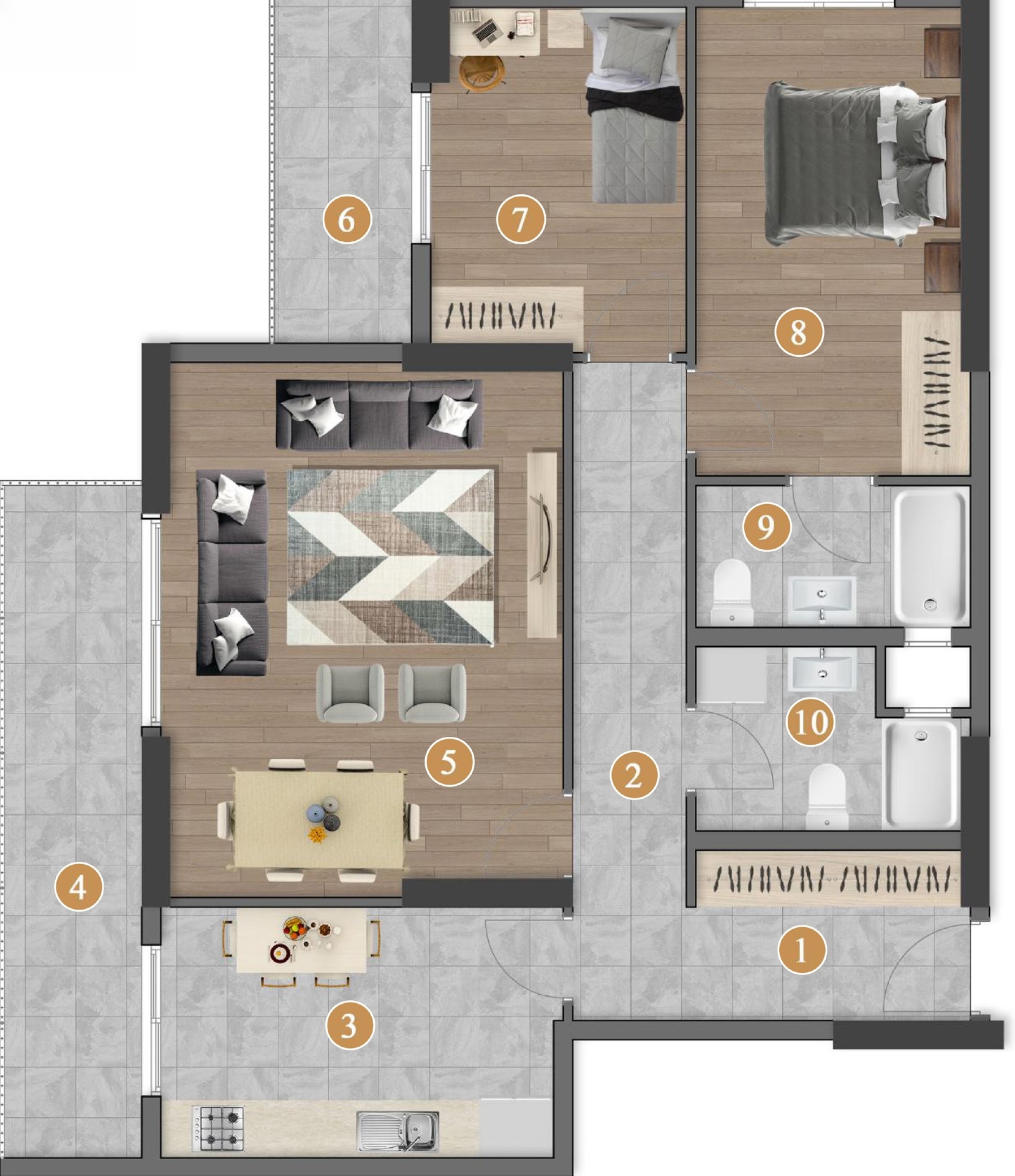 A1 Blok Normal Kat plan görseli