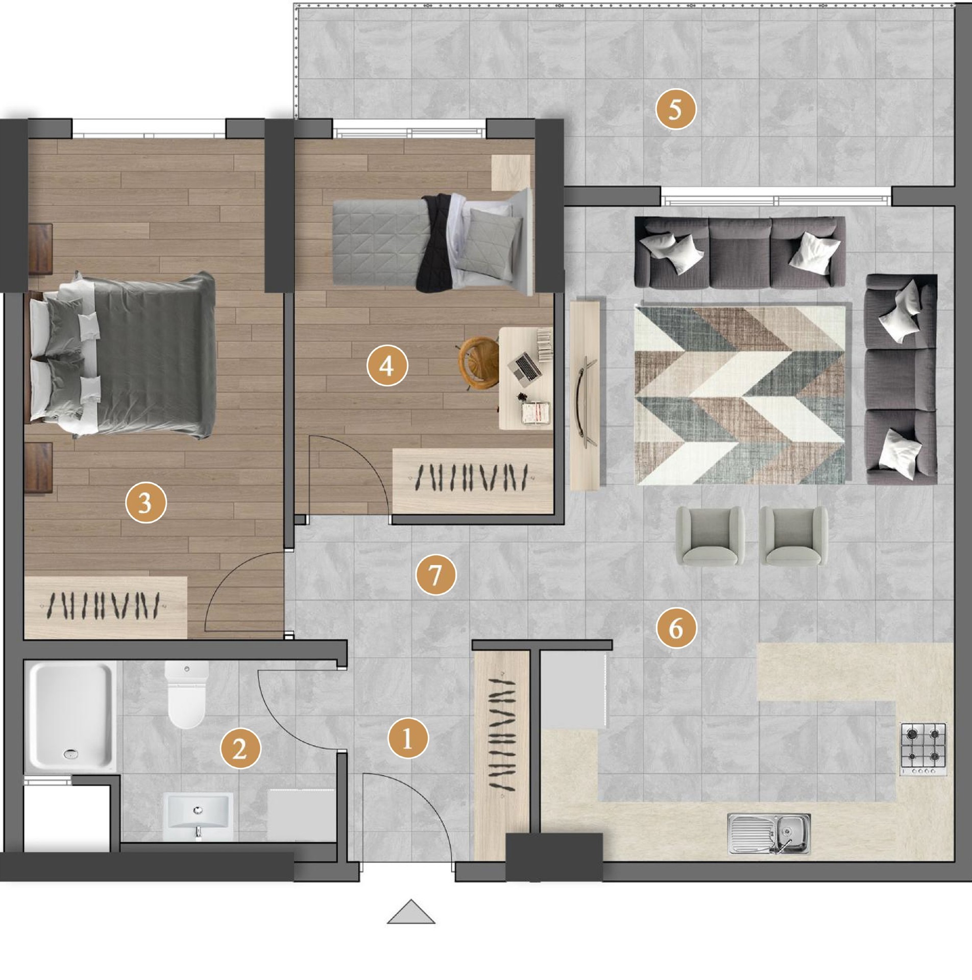 A1 Blok Normal Kat plan görseli
