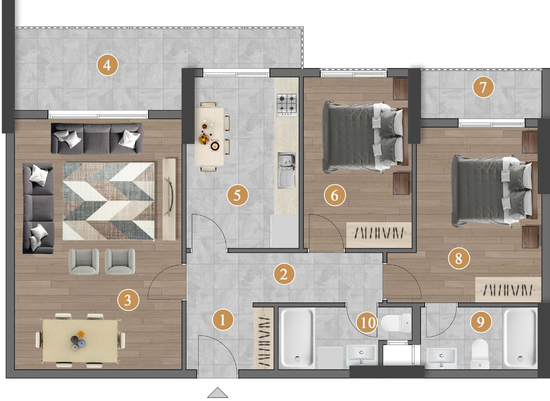 B2 Blok Normal Kat plan görseli