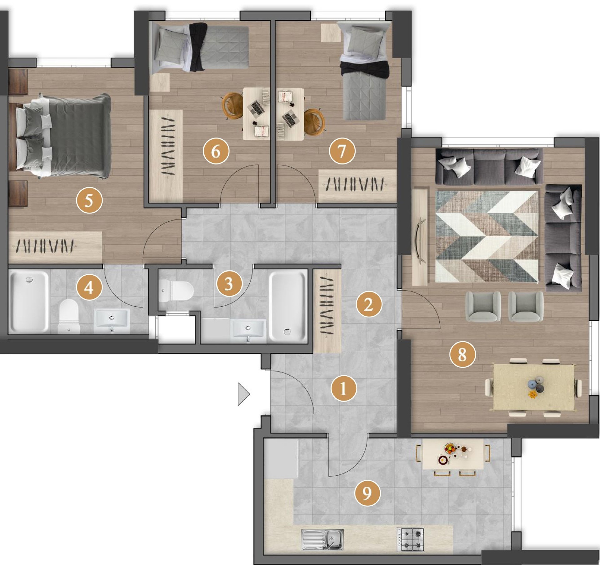 A2 Blok Zemin Kat plan görseli